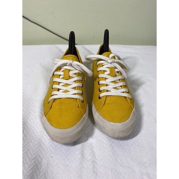 Seavees Monterey Canvas Sneaker Womens Sz 7 Mustard Yellow Lace Up Low Top - Picture 2 of 15